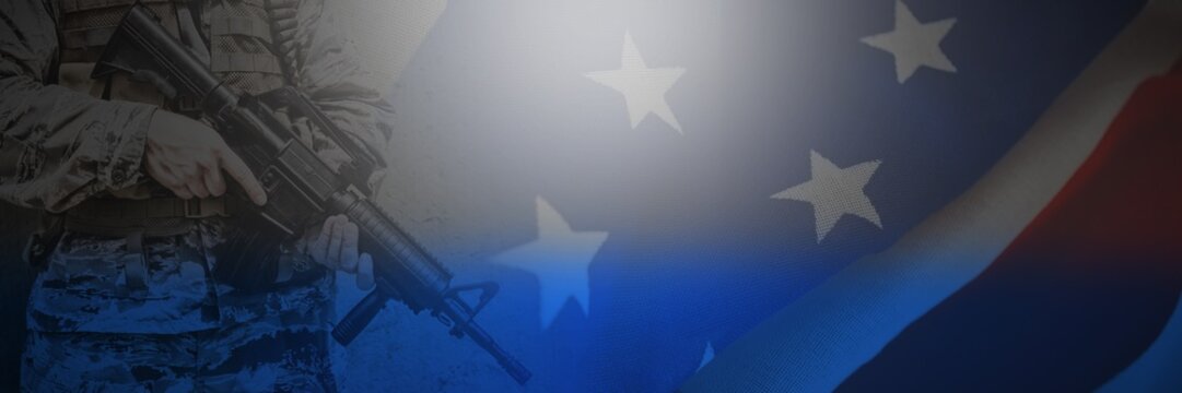 Composite image of close-up of crumbled national flag