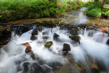 waterfall on a forest river