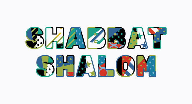 Shabbat Shalom Concept Word Art Illustration