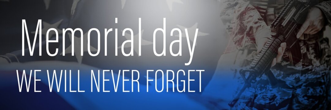 Composite image of digital title for memorial day