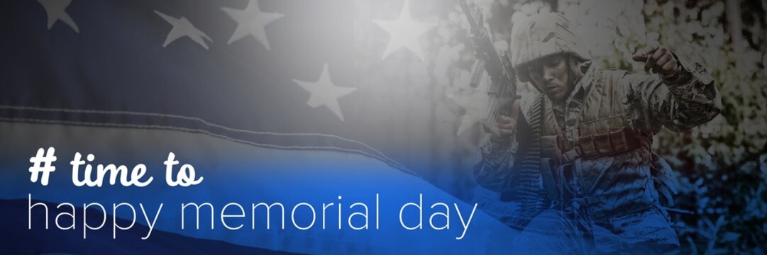 Composite image of time to happy memorial day
