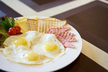 Breakfast, toast and eggs