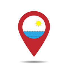 beach icon on map pointer