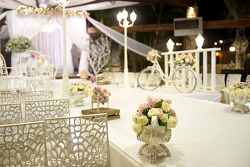 Beautiful photo of the Jewish Hupa , wedding putdoor .