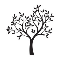 Black Tree. Vector Illustration.