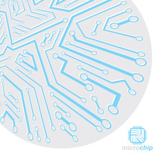 Vector circuit board with electronic components of technology device. Computer motherboard cybernetic abstraction. Electronic microprocessor