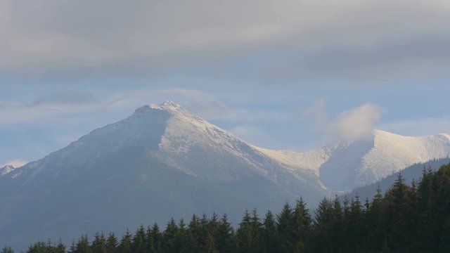 Snowy mountain crest