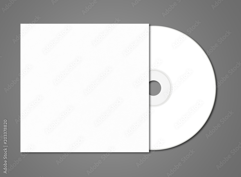 Poster White CD - DVD mockup template isolated on Dark Grey