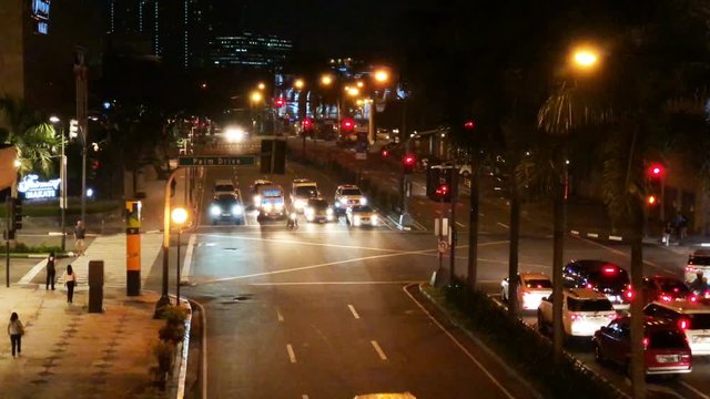 The busy traffic in the Makati city, Manila, Philippines