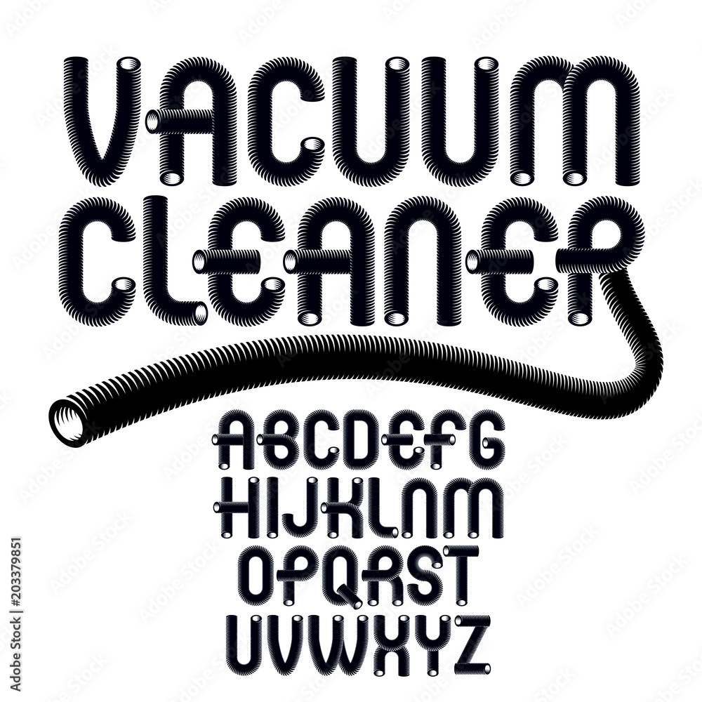 Poster vector upper case modern alphabet letters set. funky rounded font, typescript for use in logo creati
