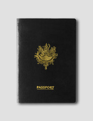 Passport isolated on grey background