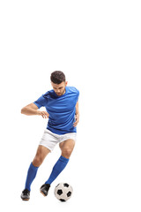 Soccer player dribbling