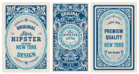 Old cards set with floral details.