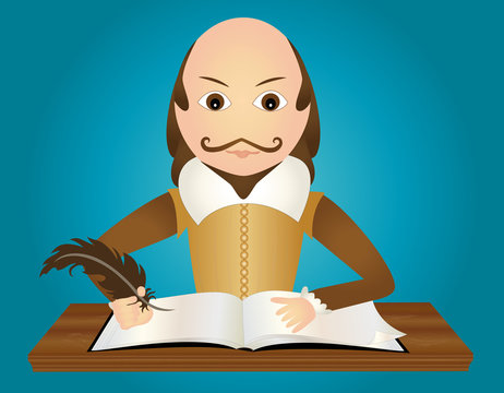 William Shakespeare Writing At Desk