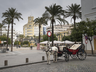 Plaza del Arenal con carruaje 