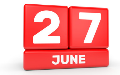 June 27. Calendar on white background.