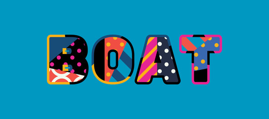 Boat Concept Word Art Illustration