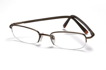 Fototapeta premium A pair of specticals on a white background, with a drop shadow.