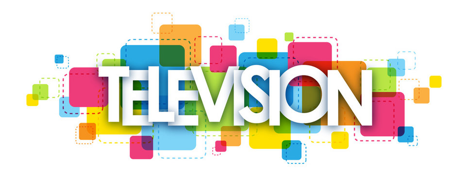TELEVISION colourful letters icon