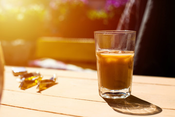 glass of ice coffee