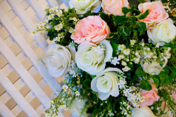 wedding flower decoration, flower backdrop background, rose wall, white rose,  colorful background, fresh rose