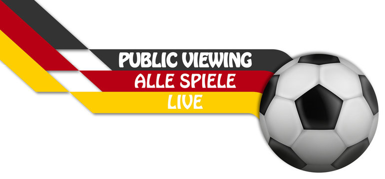Fußball - Public Viewing Banner (Weiß)