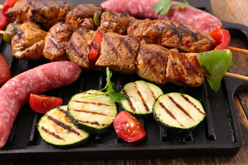 meat for barbecue on grill