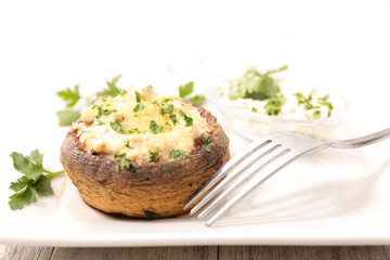 stuffed mushroom with cheese cream