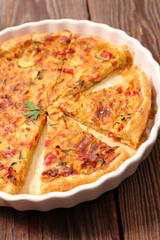 vegetable quiche sliced