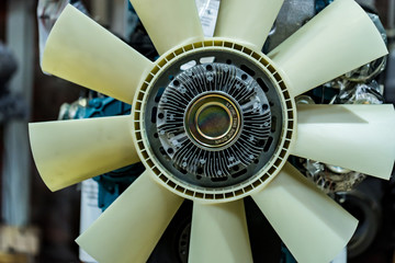 Close-up shot of engine fan