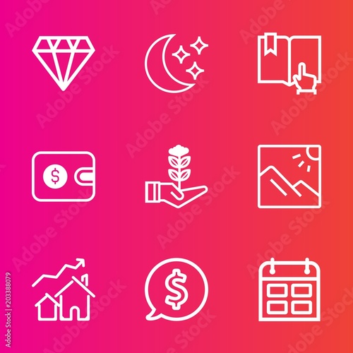 Premium Set With Outline Vector Icons Such As Star Money Home - premium set with outline vector icons such as star money home crystal travel jewelry diamond price frame time book finance landscape click