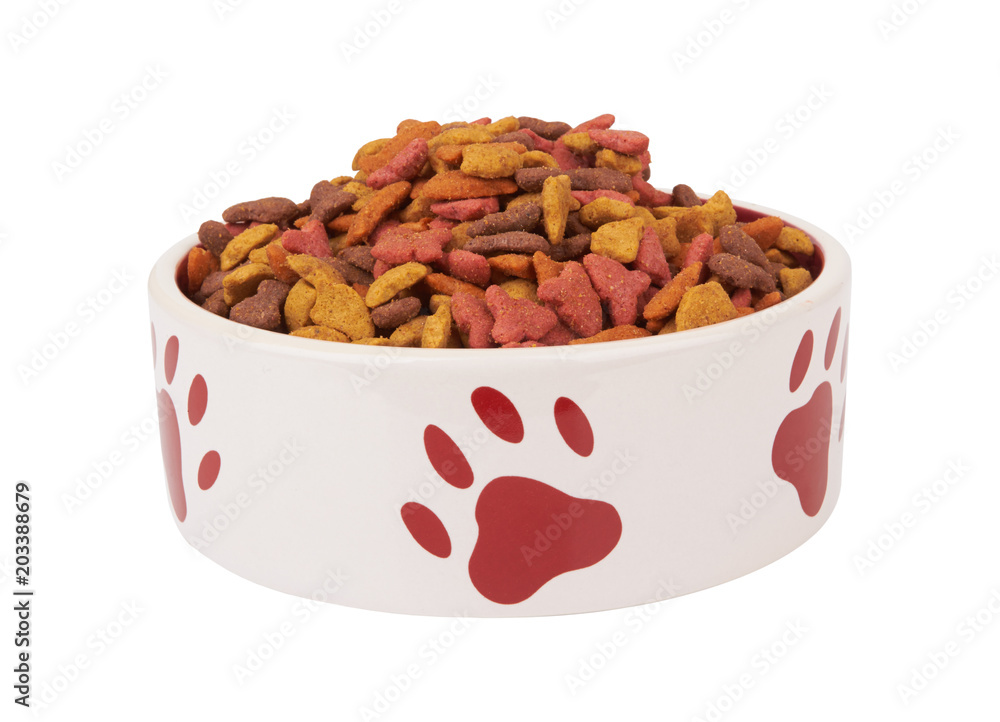 Wall mural pet food on white