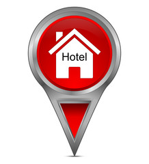 Map pointer with Hotel Symbol - illustration