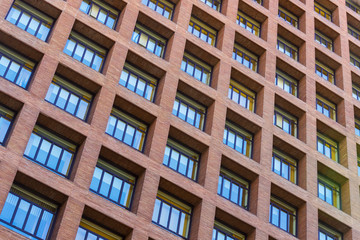 Background of the windows and balconies of the multi-storey building. 