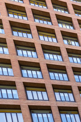 Background of the windows and balconies of the multi-storey building. 