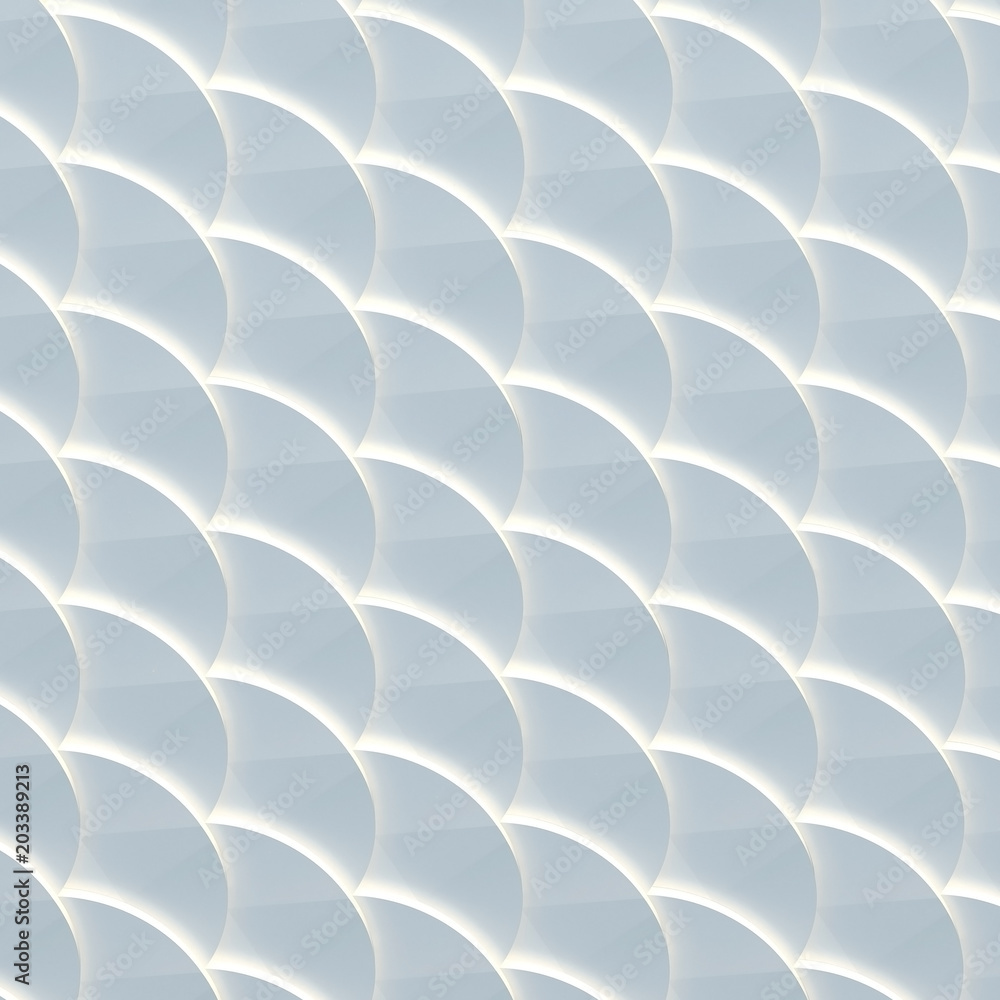 Poster 3d illustration. the abstract three-dimensional background based on the pattern of scales. round sha