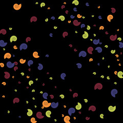 Festive Background with Colorful spirals. Trendy Pattern for Postcard, Print, Banner or Poster. Pretty spirals For Party Decoration, Wedding, Birthday or Anniversary Invitation. Vector