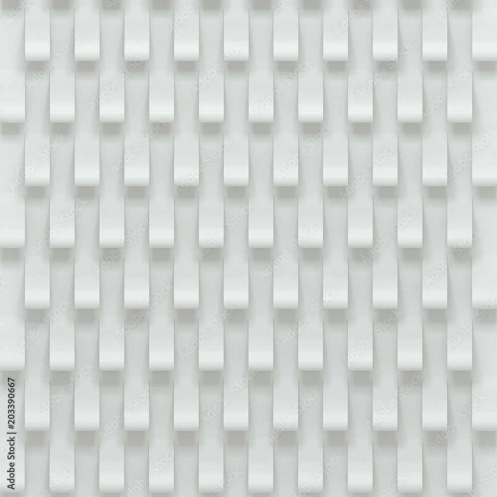 Poster 3d illustration. abstract white seamless texture. repeated rectangles with a gradient fill.