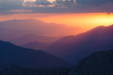 Sunrise in Chimgan mountains