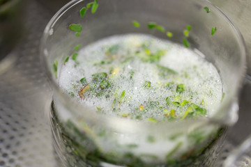 Finding parasites in Vegetable in laboratory.