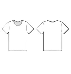 Top Tee shirt fashion flat technical drawing template
