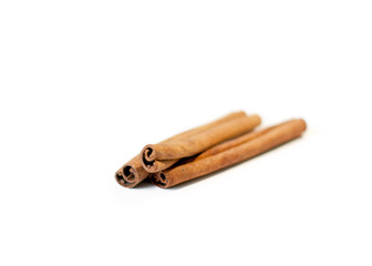 Cinnamon sticks isolated on white background