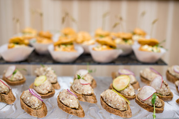 canape selection on slate platter