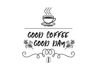 Coffee Hipster Vintage Stylized Lettering badge. Vector Illustration