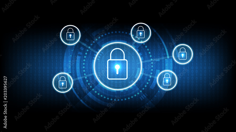 Poster vector abstract background technology illustration communication data security