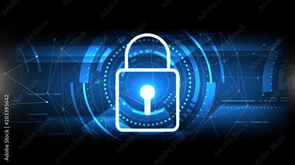 Poster vector abstract background technology illustration communication data security