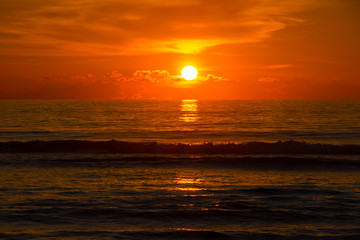 Beautiful sunrise over the tropical beach