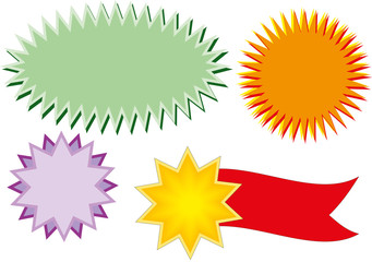 Etiquetas de ofertas de tiendas vacías.