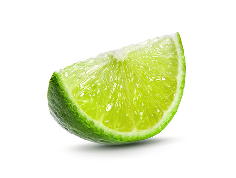 Lime cut isolated on white background