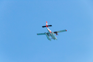 Twin otter seaplane at Maldives
